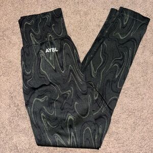 AYBL Black and Green Patterned Leggings